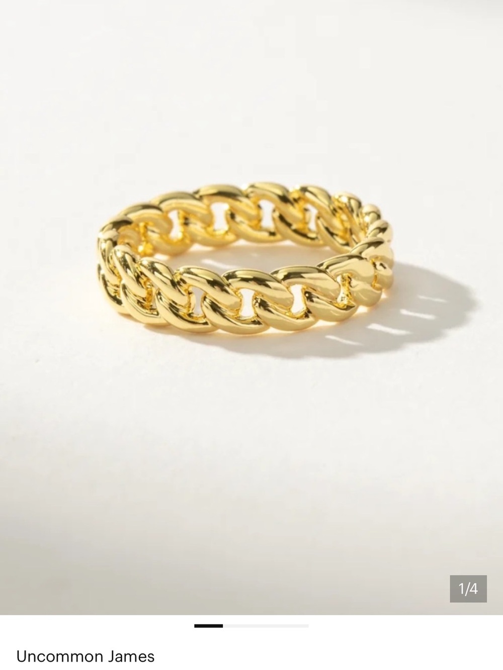 Uncommon James Polished Gold Chain Link Ring